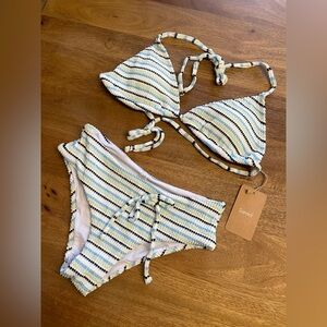 Samiol Blue Striped Bikini Set NWT